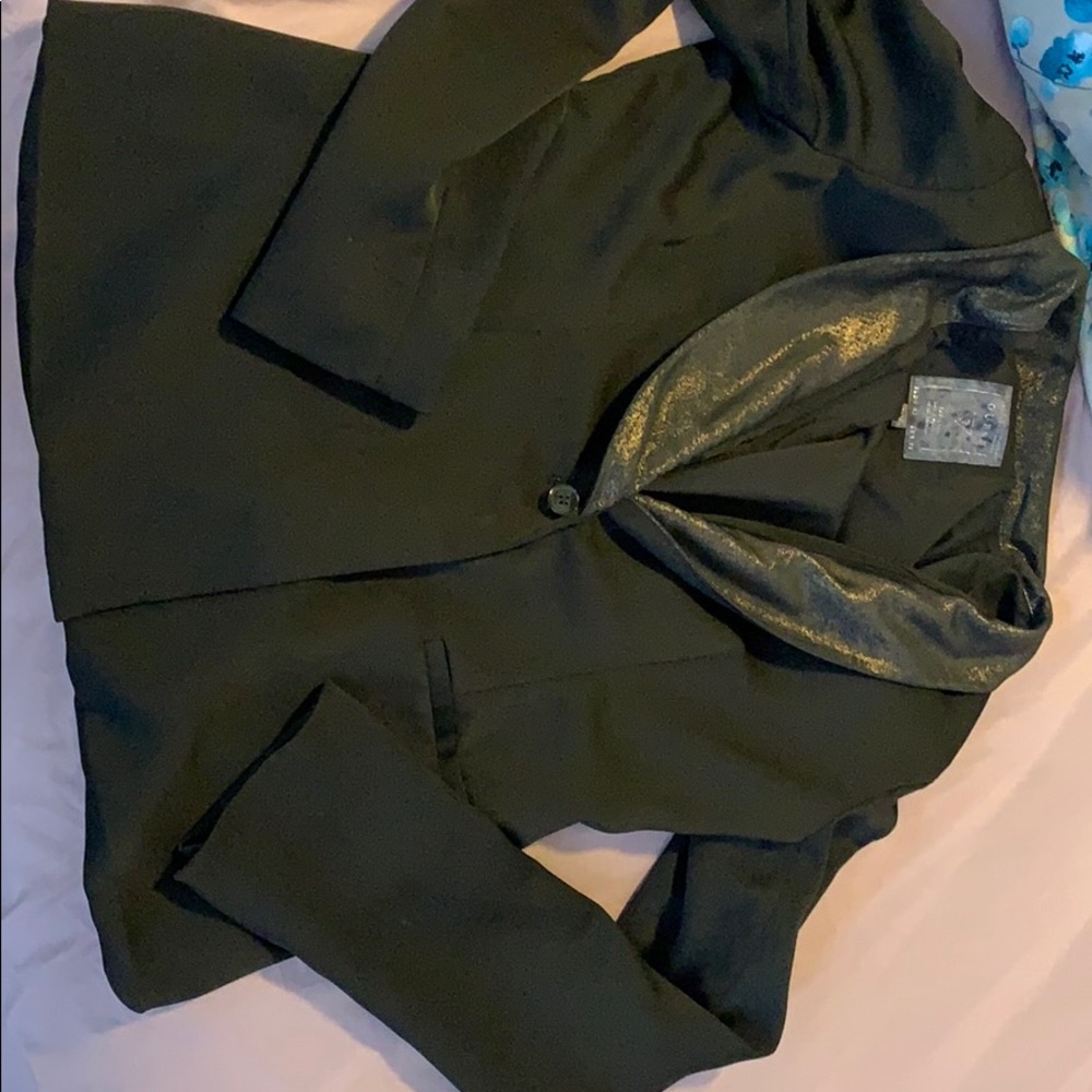 Guess gold shimmer blazer shoulder padded